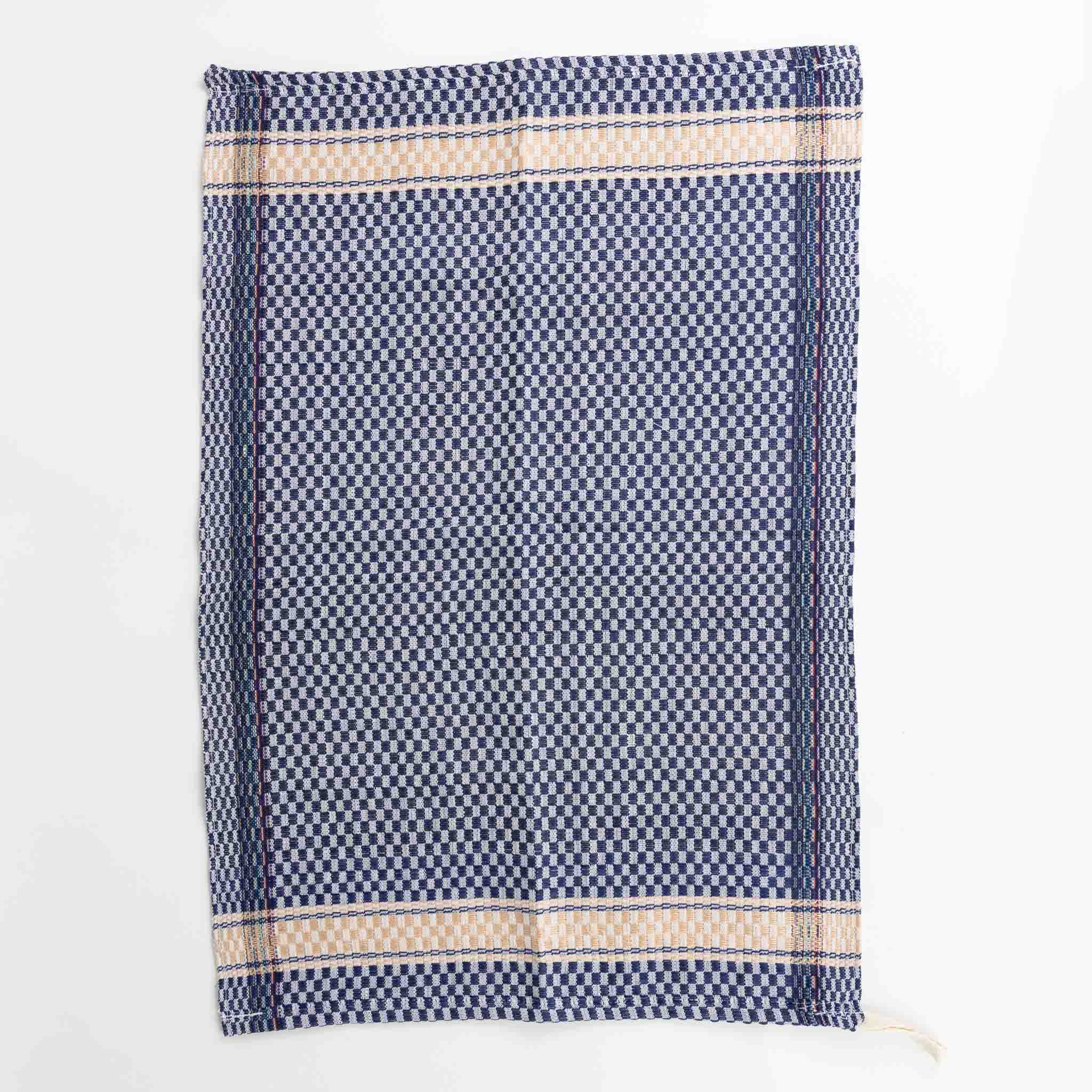 Eco-friendly cotton tea towel sale featuring a close-up of the handwoven details, appealing to sustainable living.