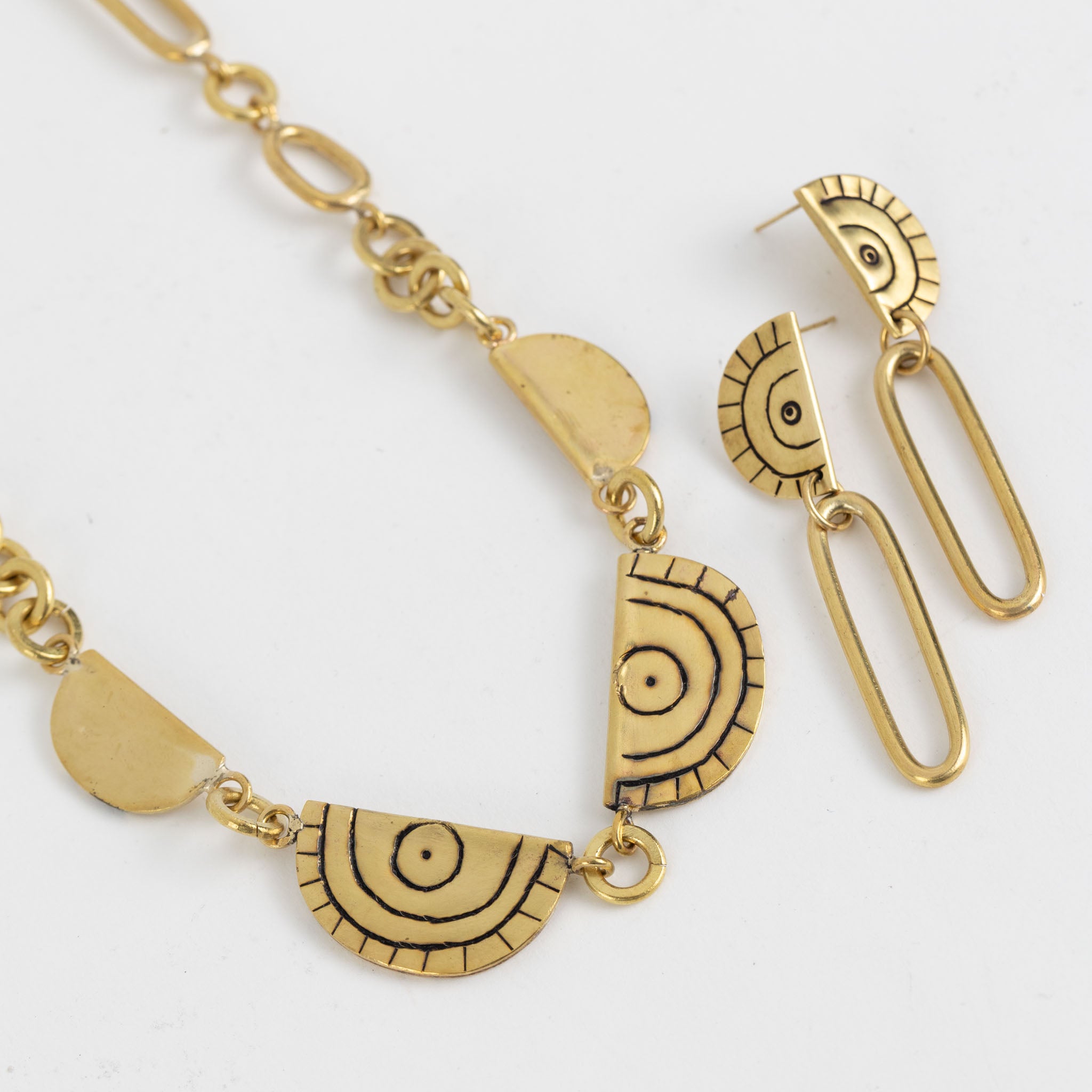 Detailed view of the earrings craftsmanship, emphasizing the traditional Kenyan influence.