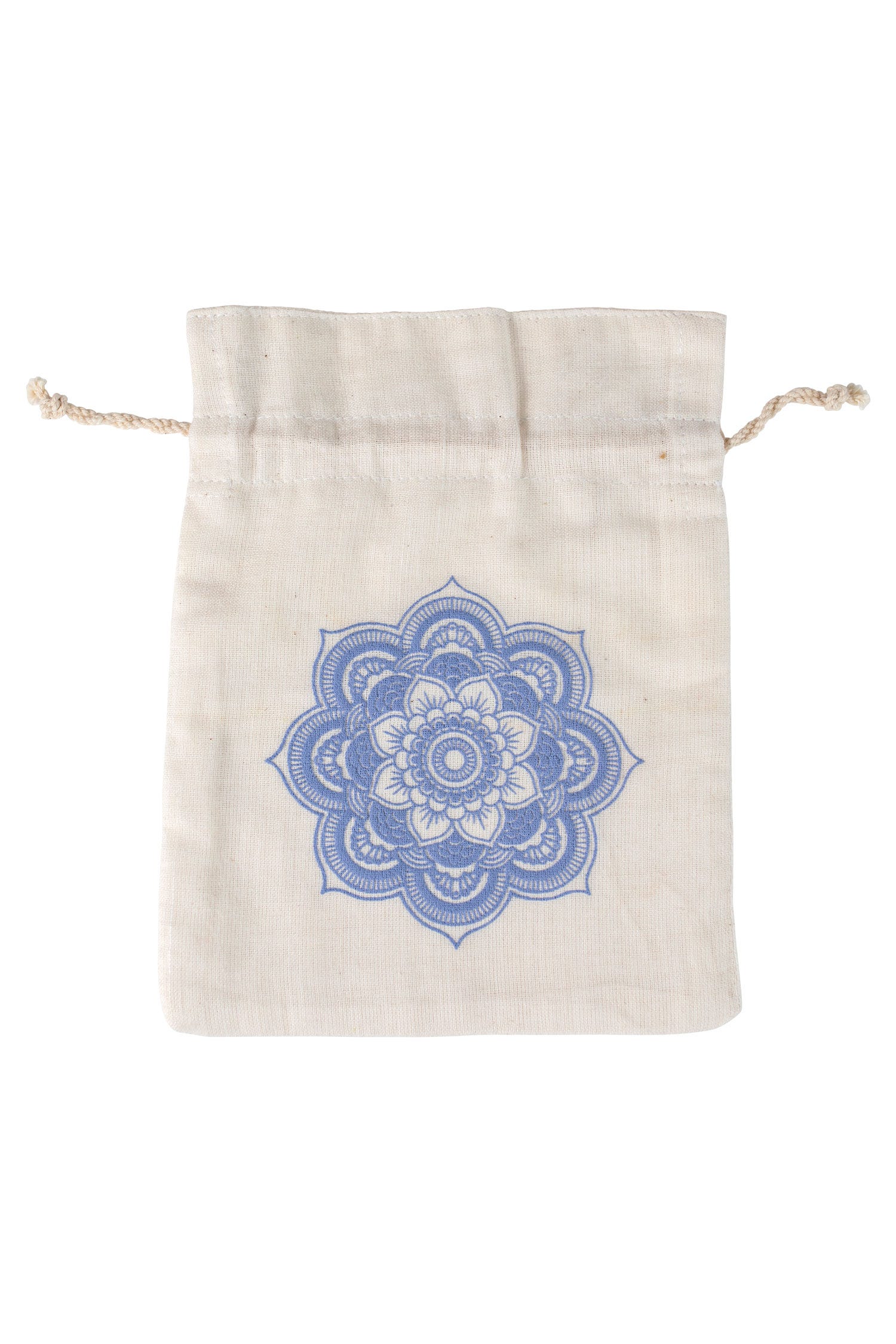 Front view of handmade mandala gift bag with vibrant boho design