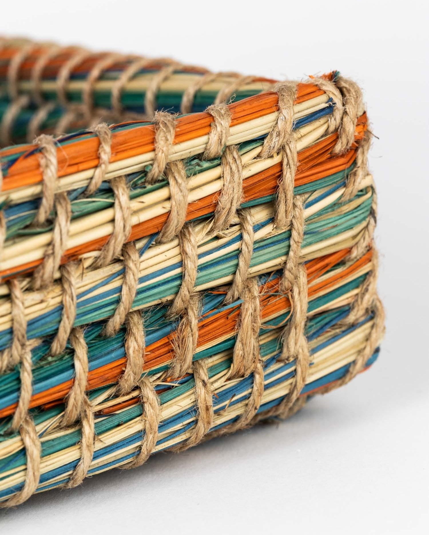 Eco-friendly kitchen serving basket made from natural kaisa grass.