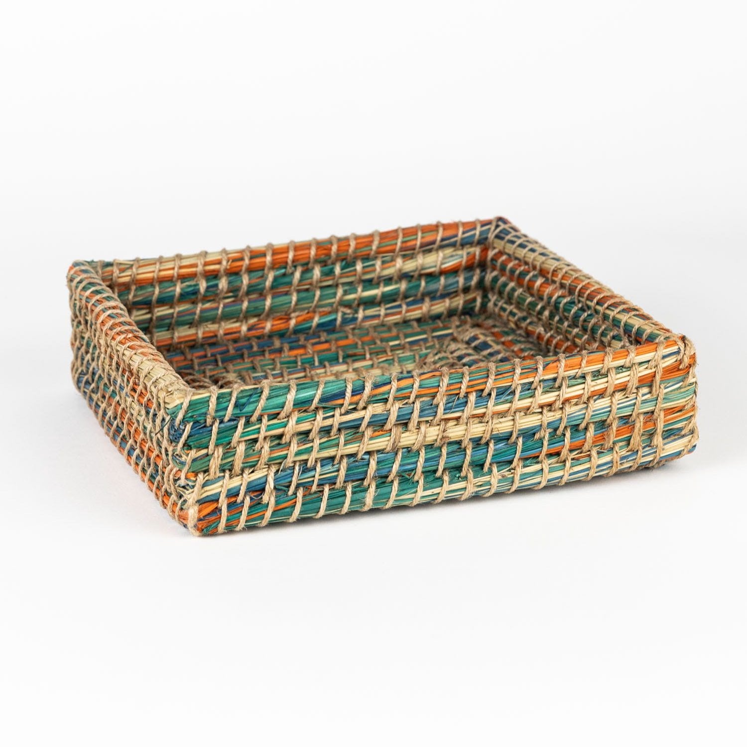 Vibrant kaisa basket holding a casserole dish for a potluck.