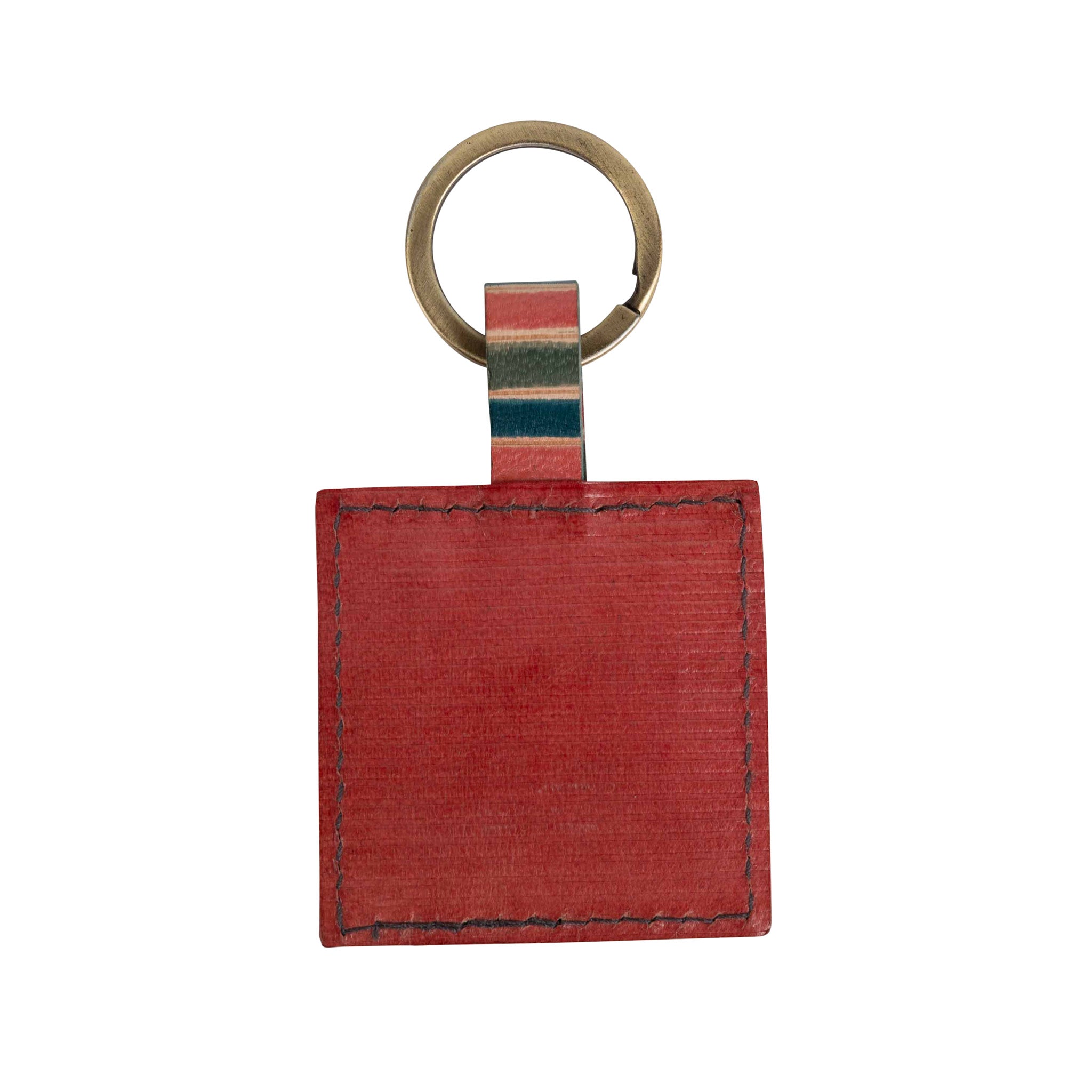 Stylish leather key holder with a colorful pop for easy identification.