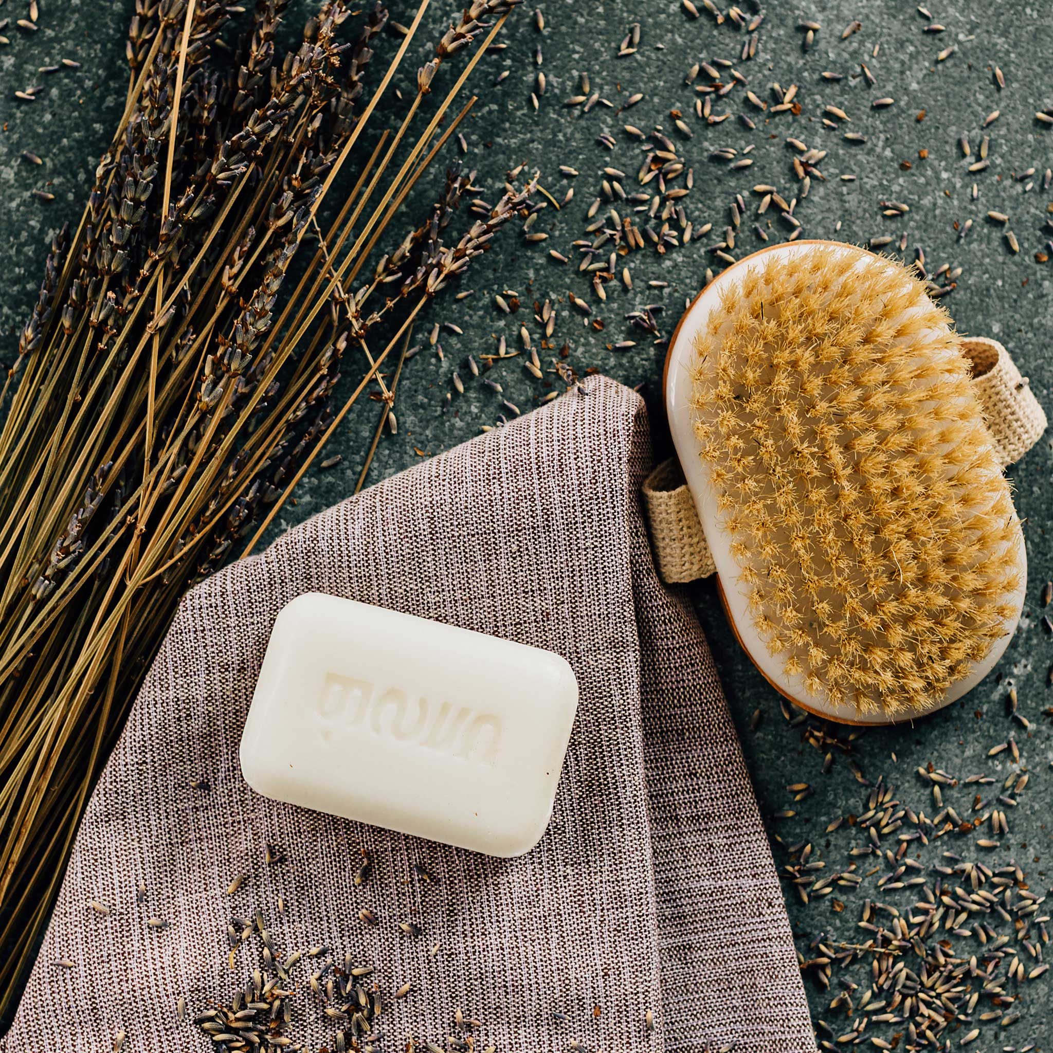 Lavender soap bar with natural ingredients and smooth texture