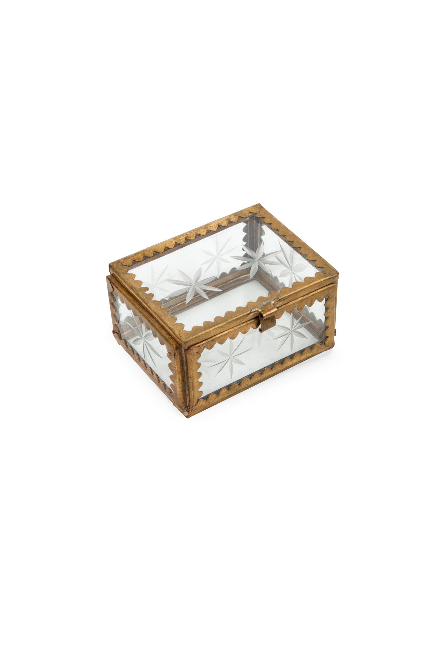 Handcrafted jewelry display box open, revealing organized necklaces and accessories.