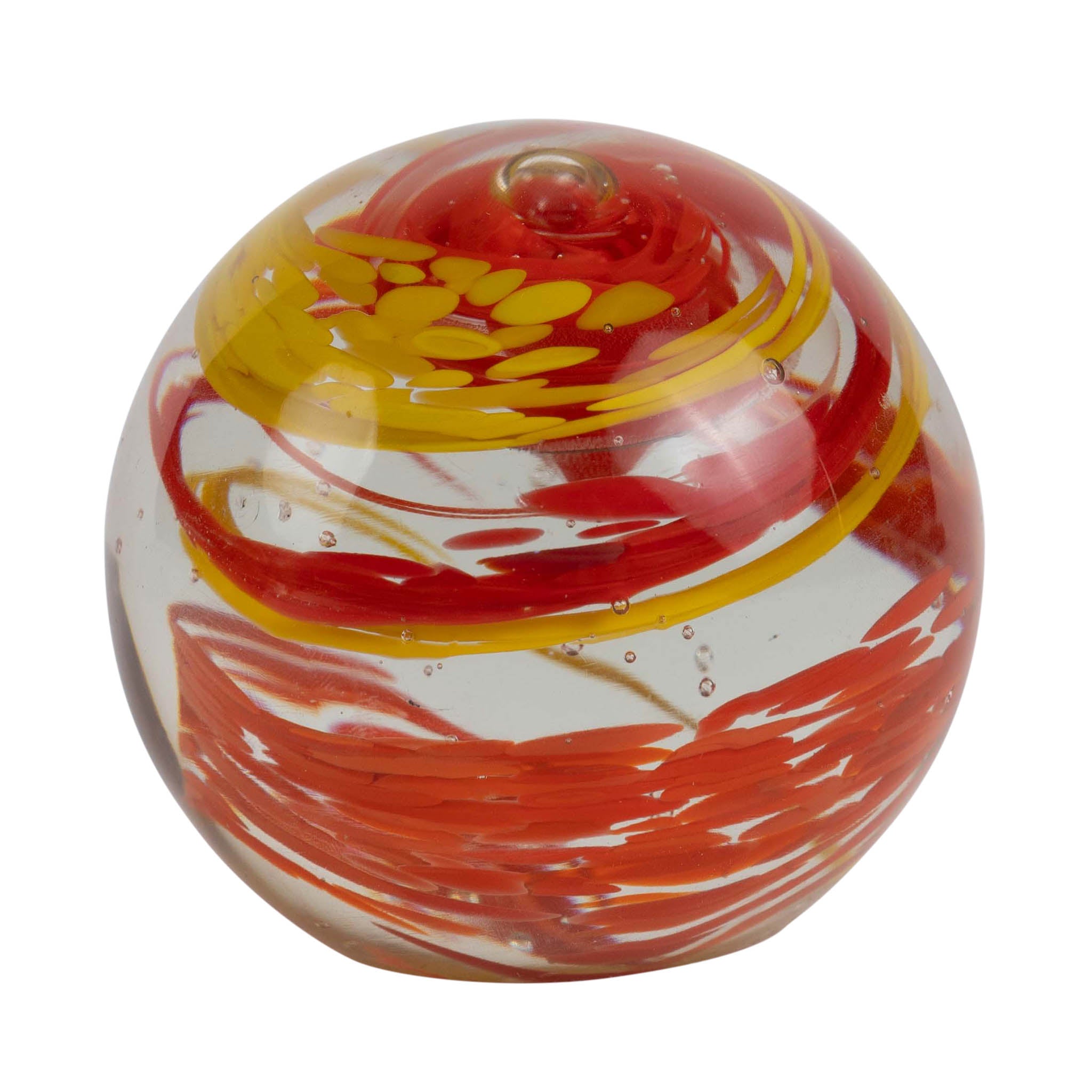 Handcrafted decorative paperweight in a living room setting.