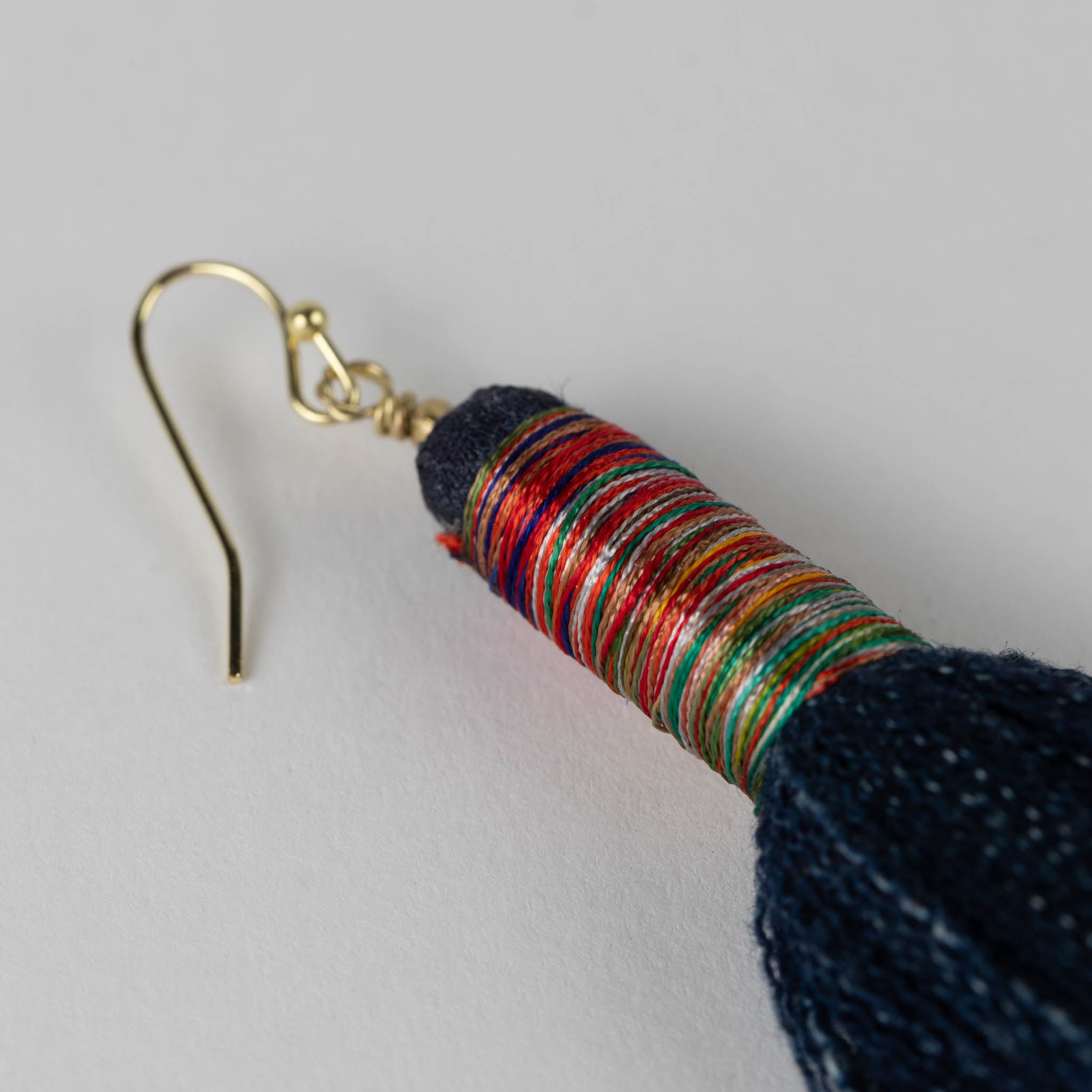 Side view of colorful statement earrings for outfits
