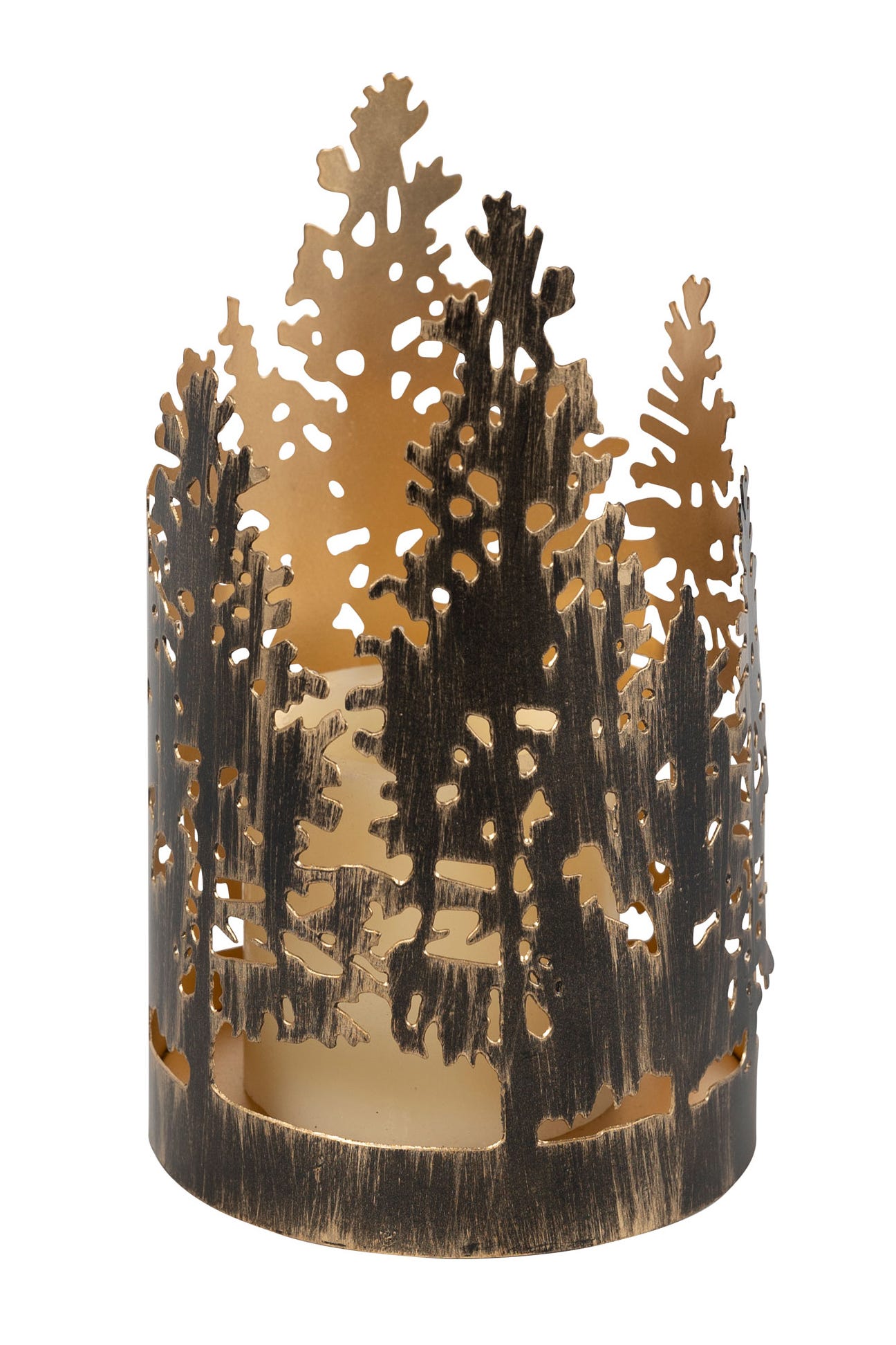 Candle holder in a cozy setting, illuminating the room with soft light.