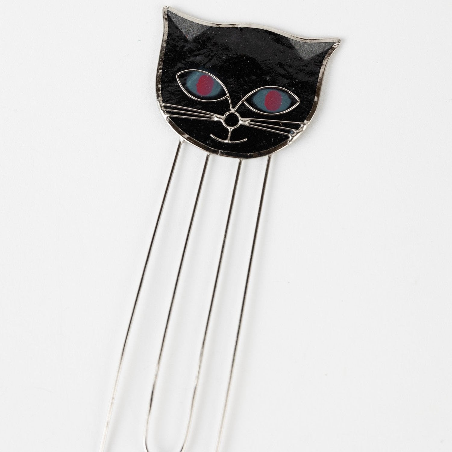 Handmade capiz shell cat bookmark with detailed design, ideal for book lovers