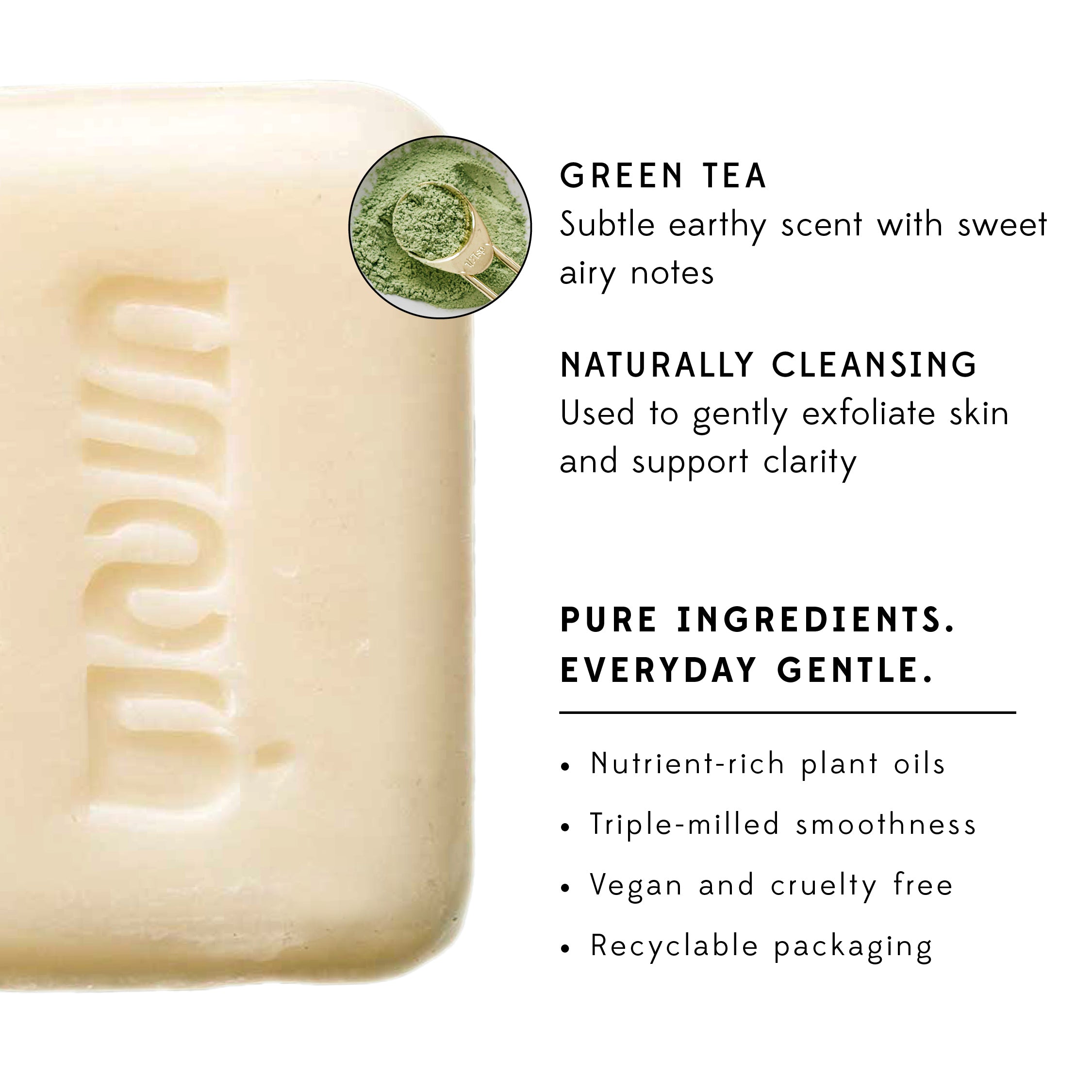 Green tea soap lathering on face in a skincare routine