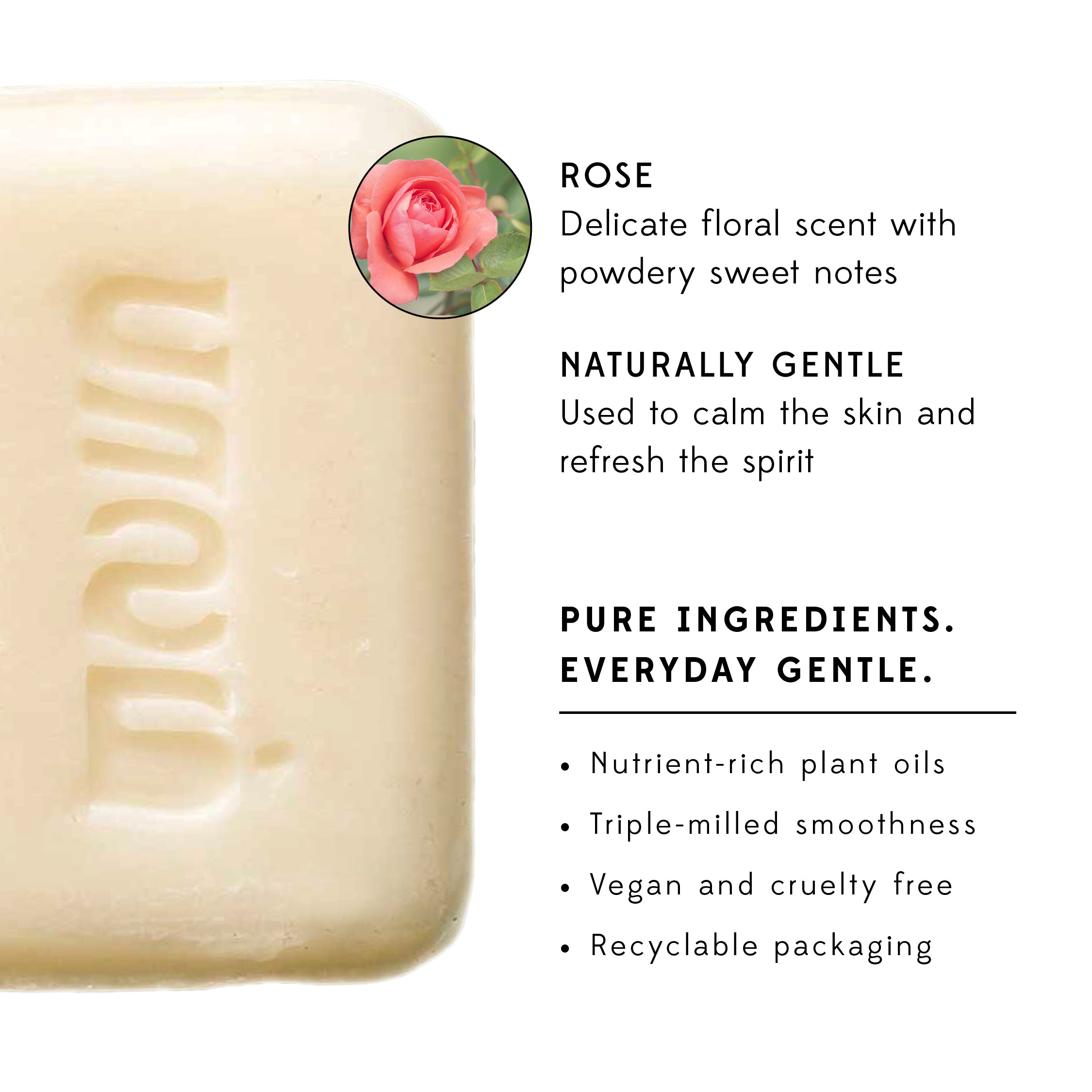 Recyclable packaging of moisturizing rose soap for gifting