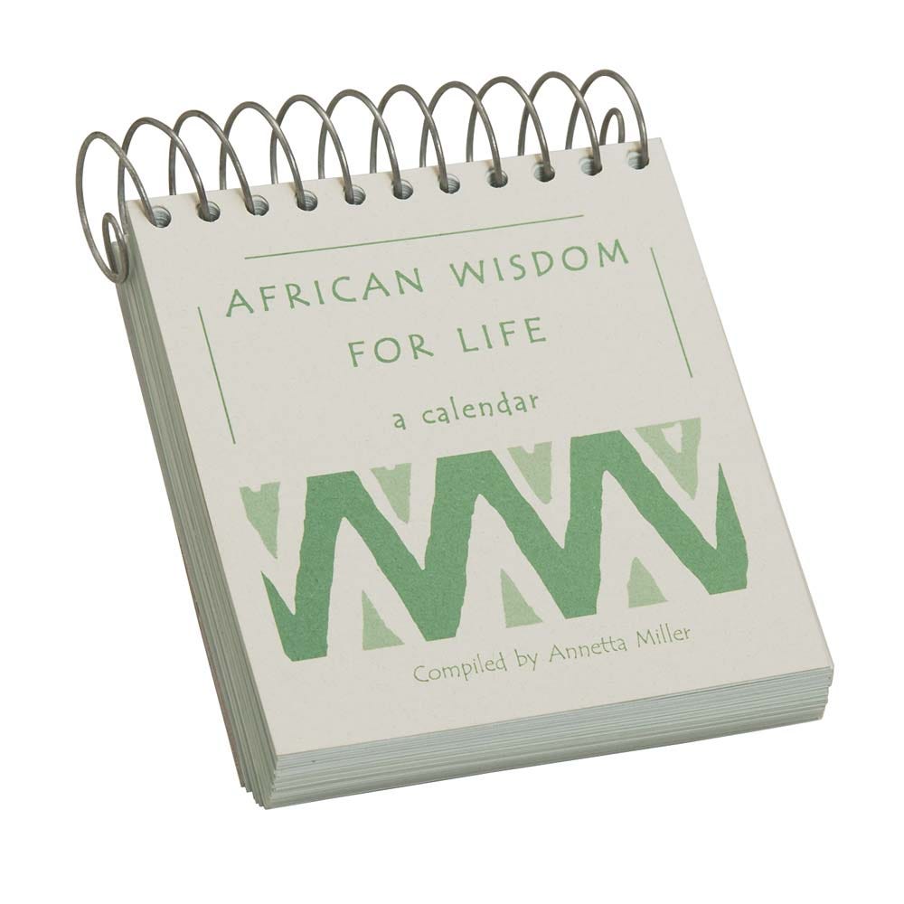 Close-up of African Proverbs Calendar 2024 with colorful traditional designs and inspiring quotes