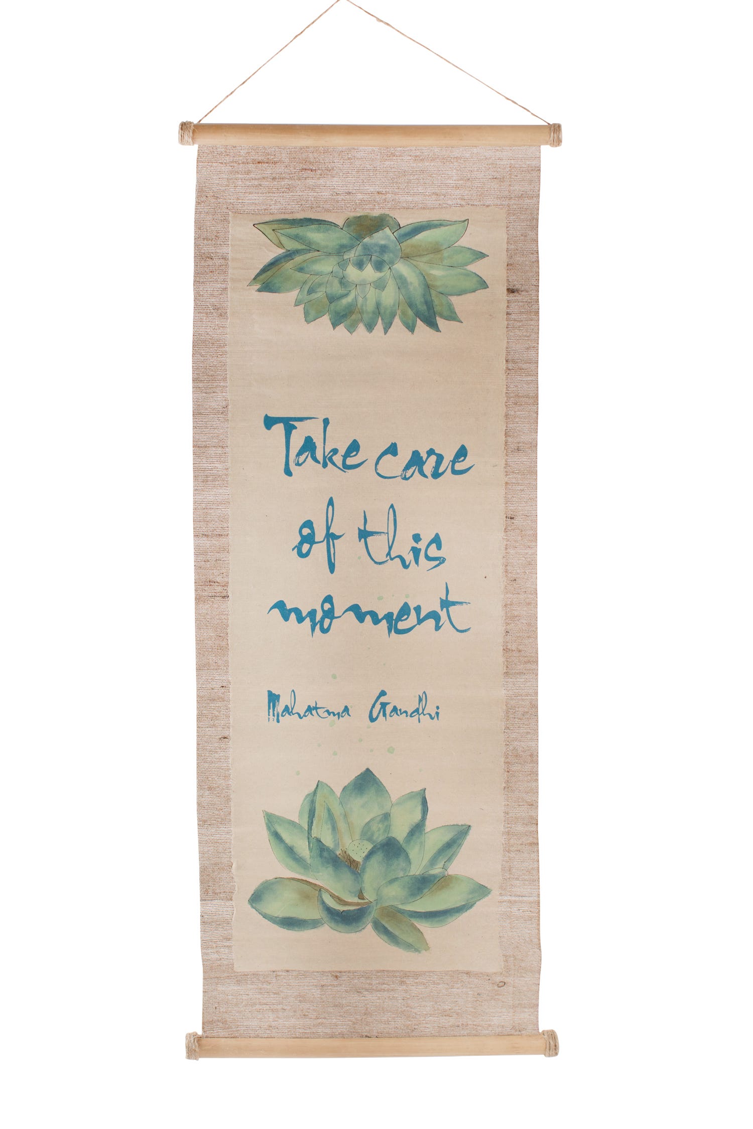 Close-up of handcrafted boho wall hanging with detailed patterns