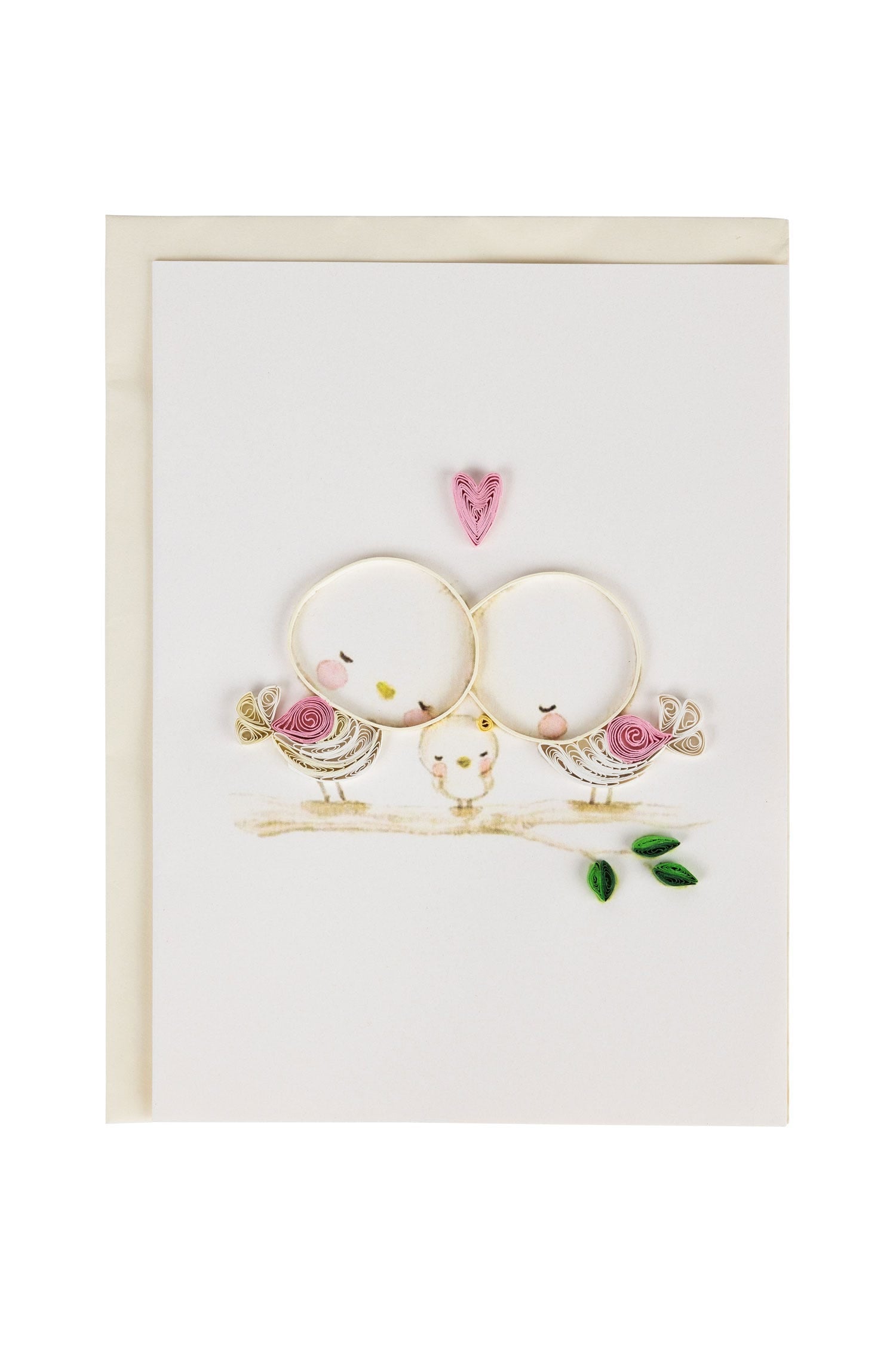Close-up of the Welcoming Family Quilled Card showing detailed paper art for baby showers.