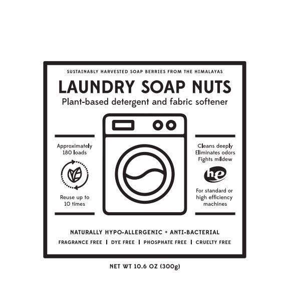 Close-up of eco-friendly soap nuts in a cotton bag, ideal for laundry
