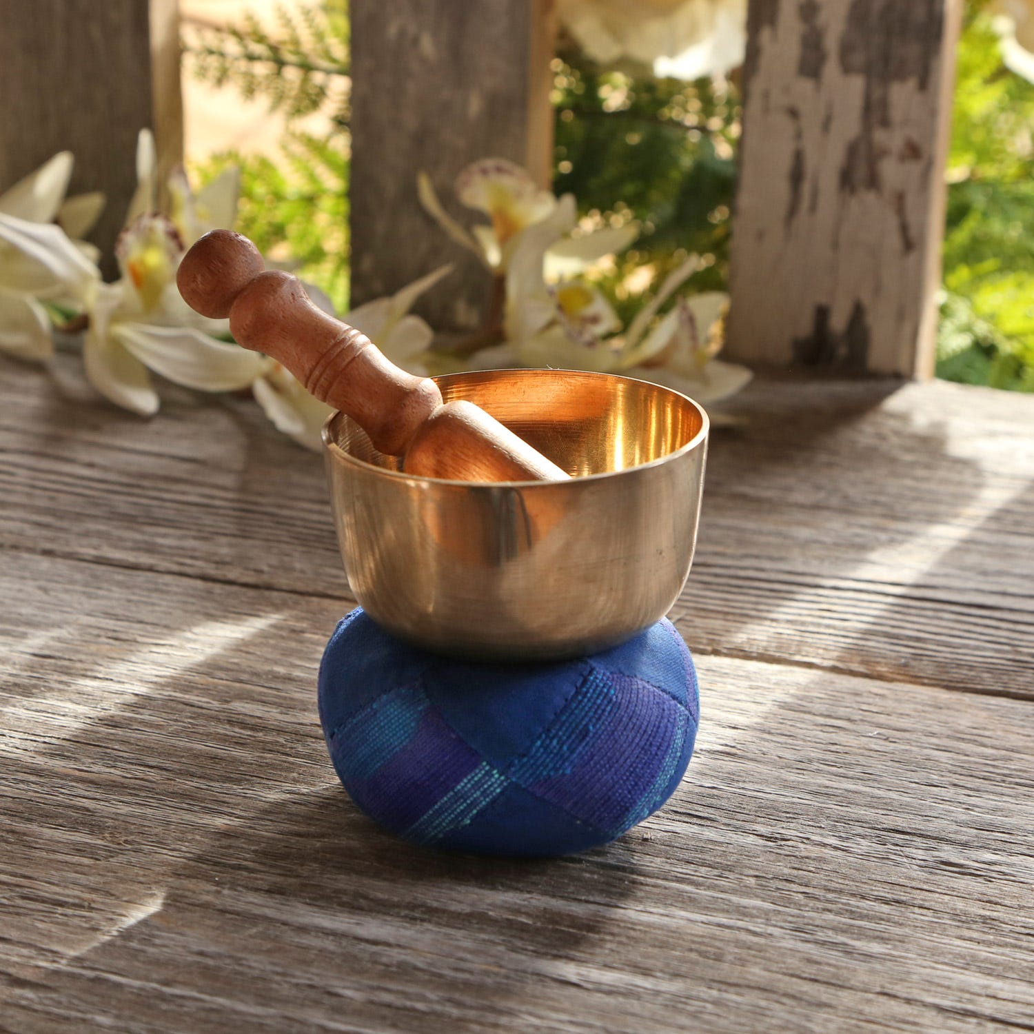 Close-up of Harmony Meditation Singing Bowl showcasing its intricate design and smooth finish.