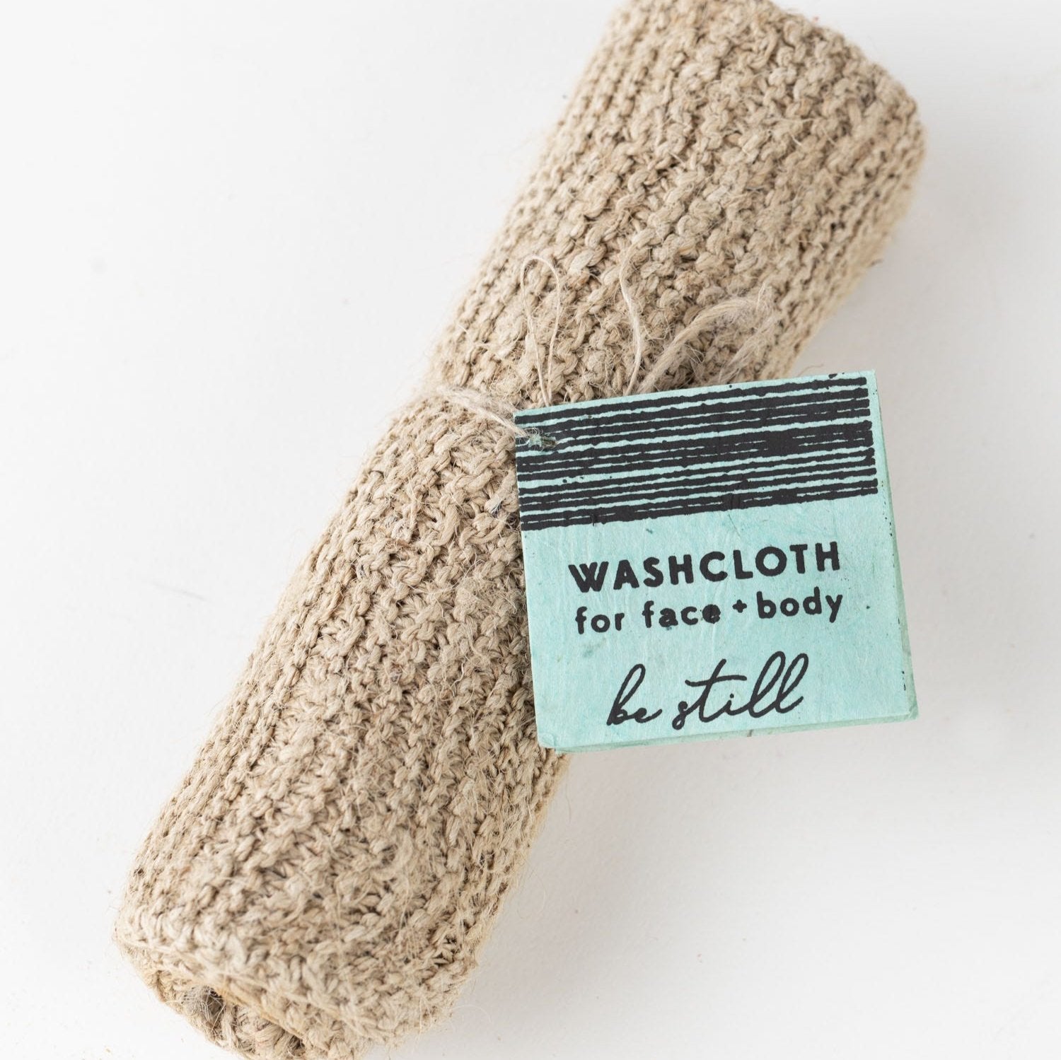 Close-up of Himalayan nettle washcloth for gentle exfoliation