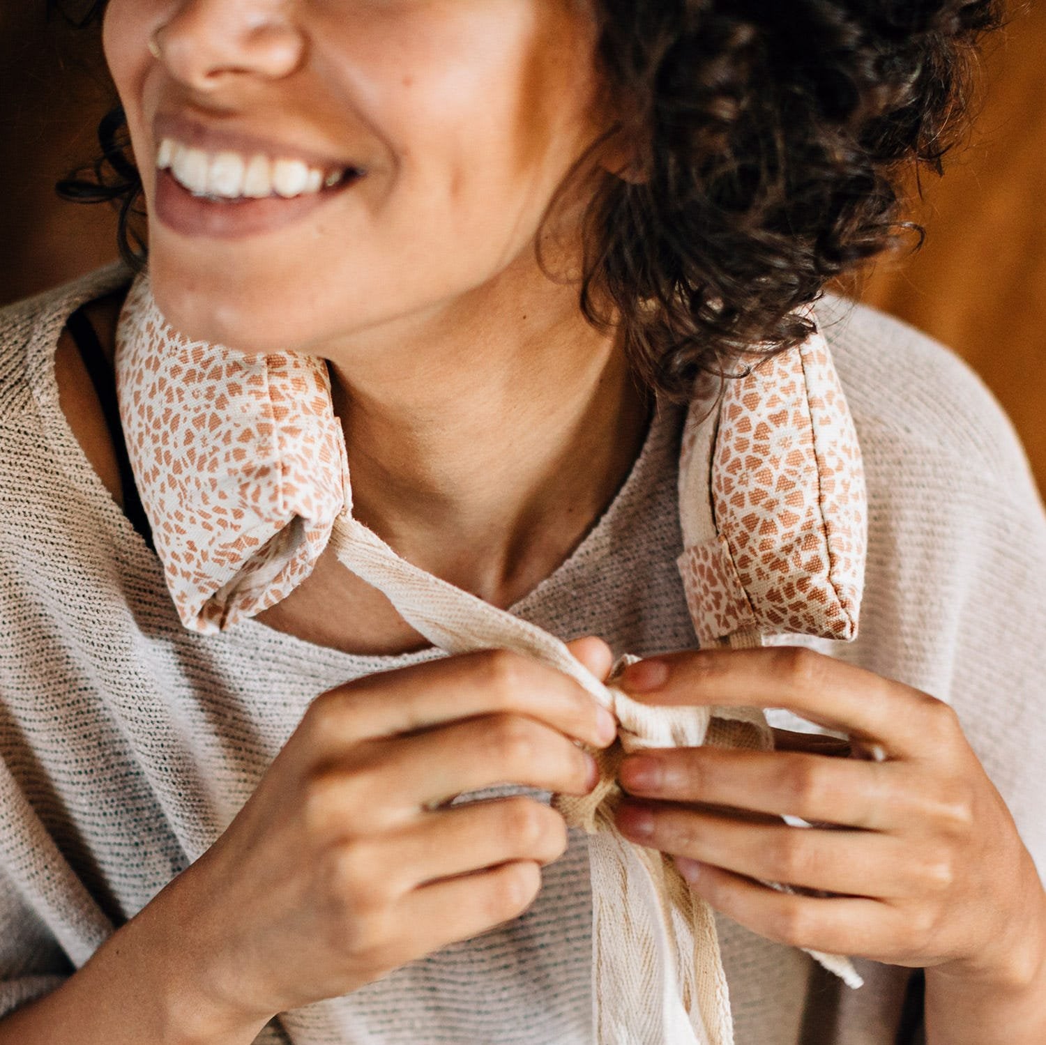 EcoRelief Comfort Wrap folded neatly on a wooden table, showcasing its soft cotton texture