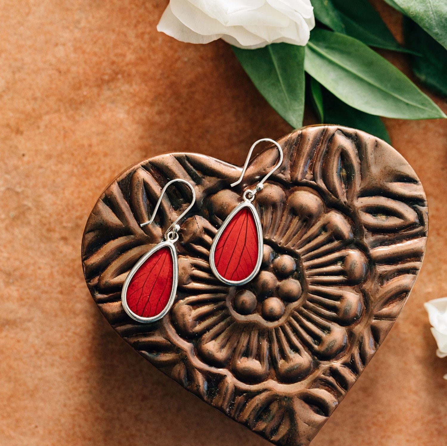 Elegant sterling silver earrings with hydrangea petal design, ideal for gifting
