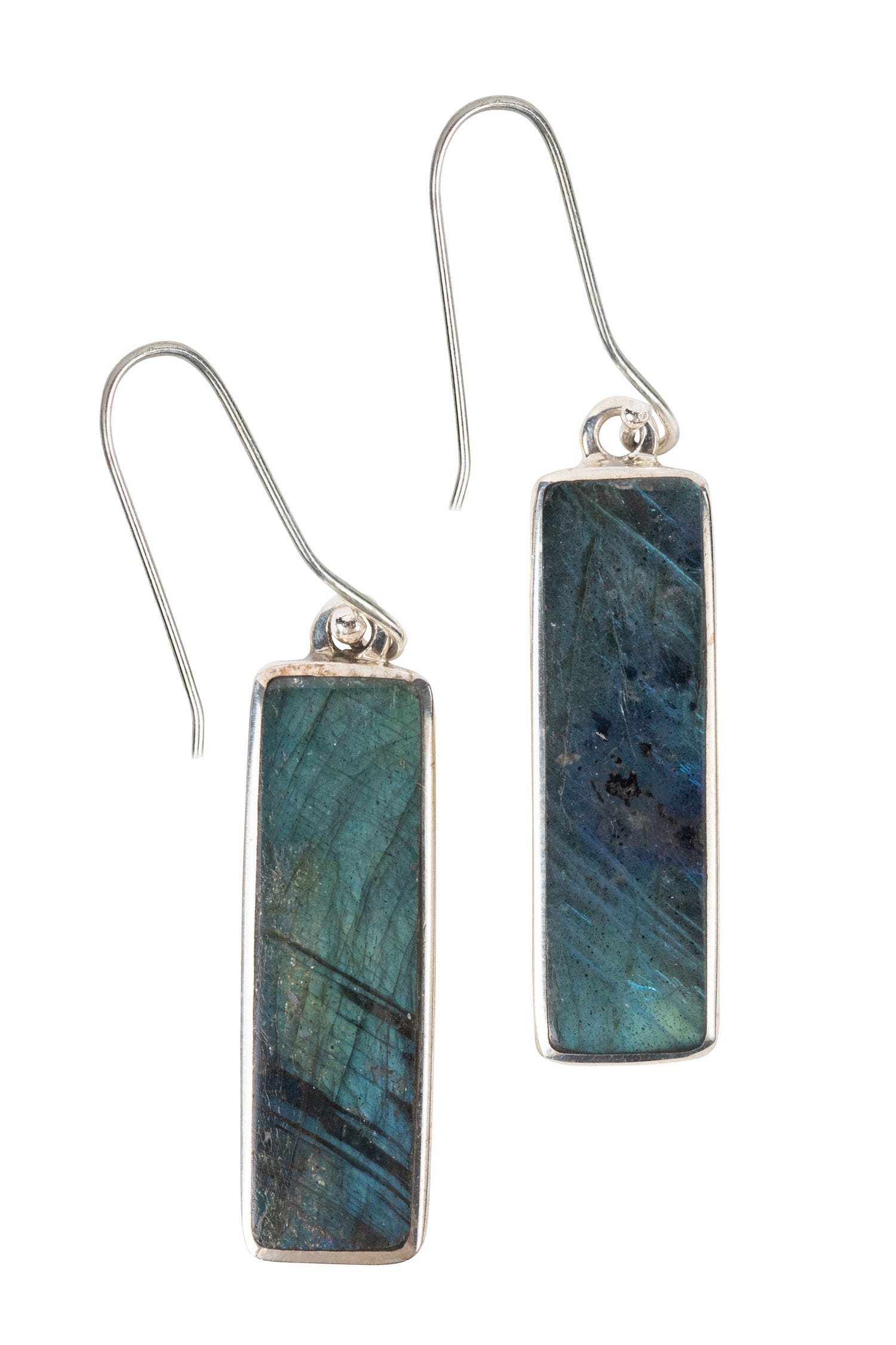 Labradorite Serenity Earrings showcasing iridescence and detail