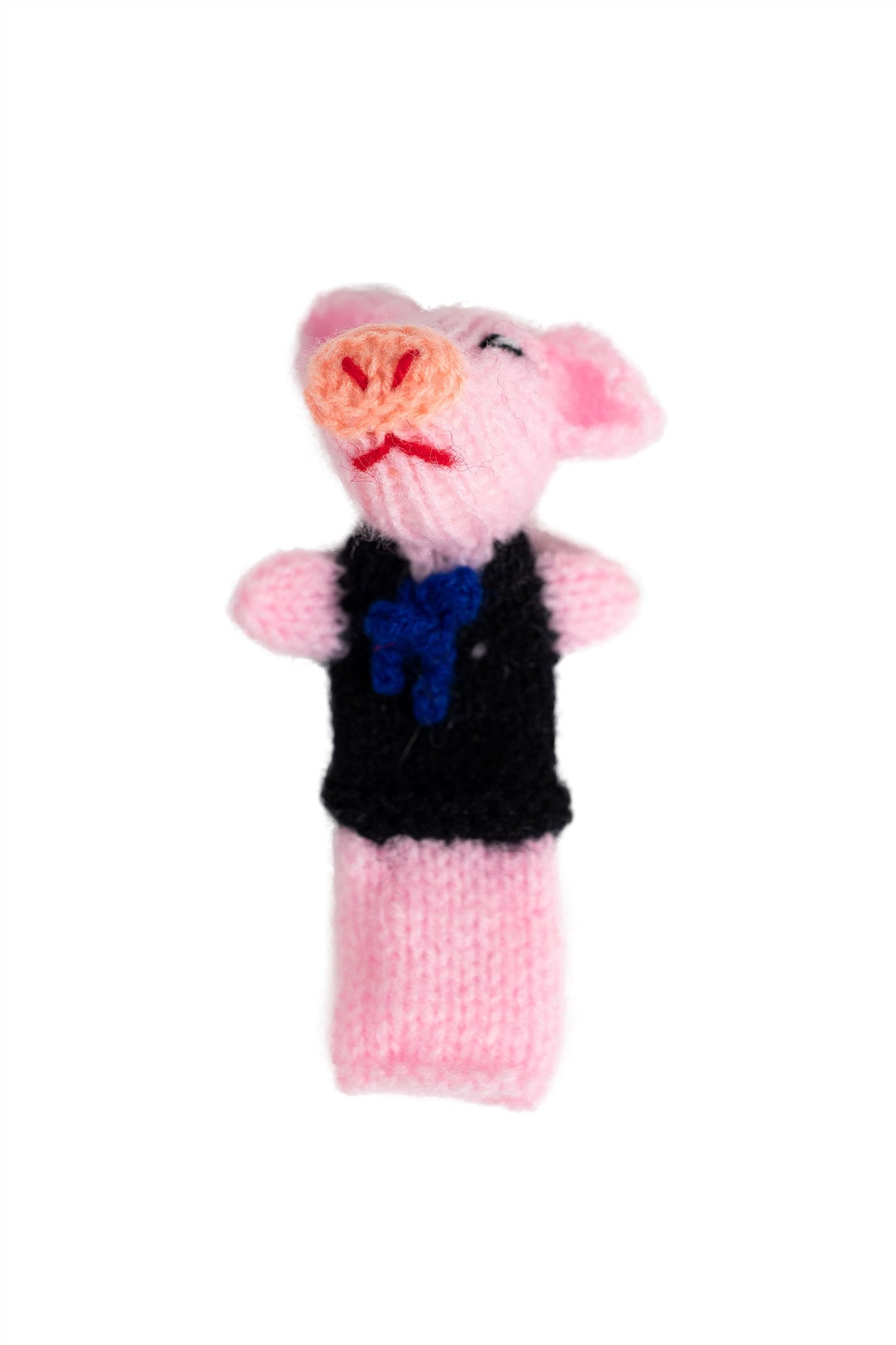 Charming pig finger puppet for toddlers, ideal for storytelling play.