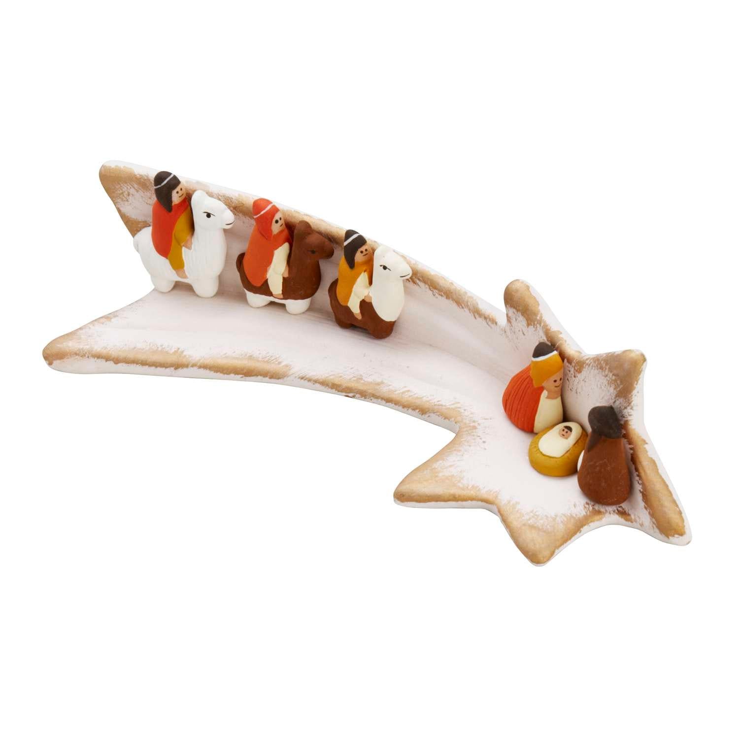 Follow the Star Nativity scene with Wise Men and Holy Family, ideal for Christmas decorations with nativity theme