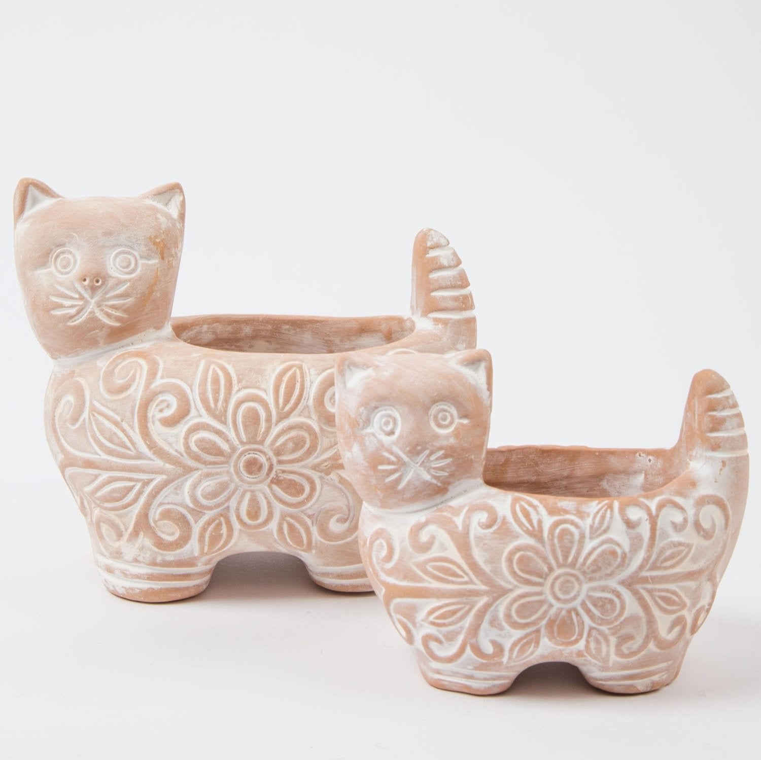 Whimsical catnip ceramic planter showcasing its elegant design and texture.
