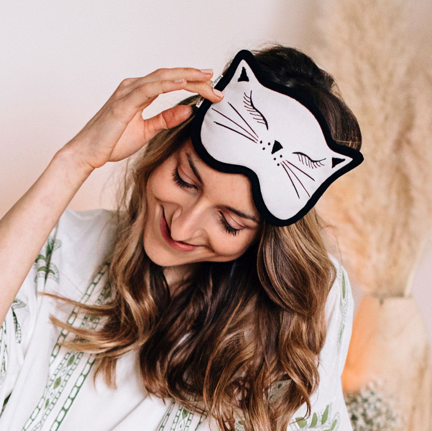 Luxura velvet sleep mask showcasing its soft fabric and plush design
