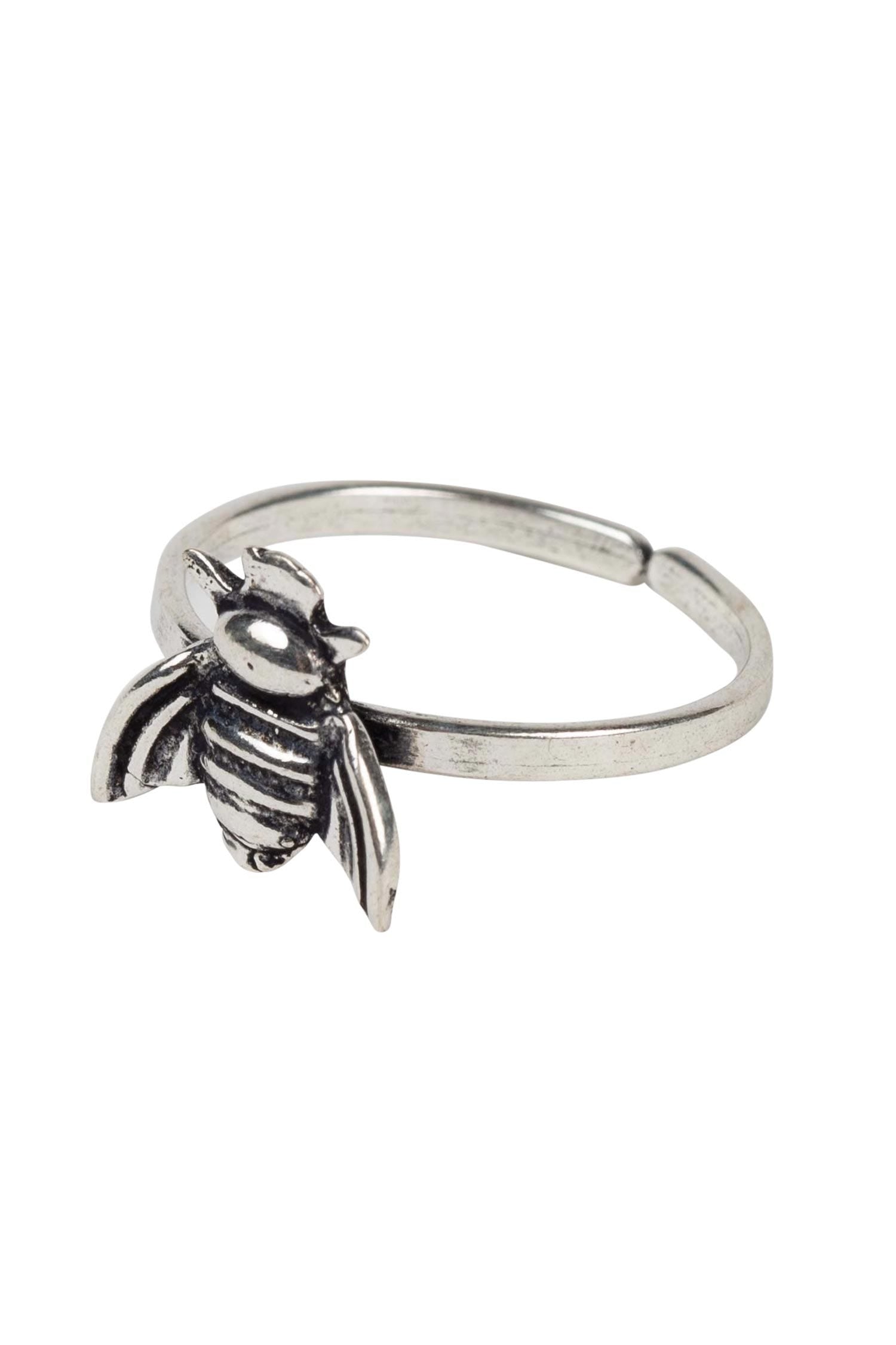 Artisan bumblebee ring elegantly displayed on a hand, showcasing its unique design.