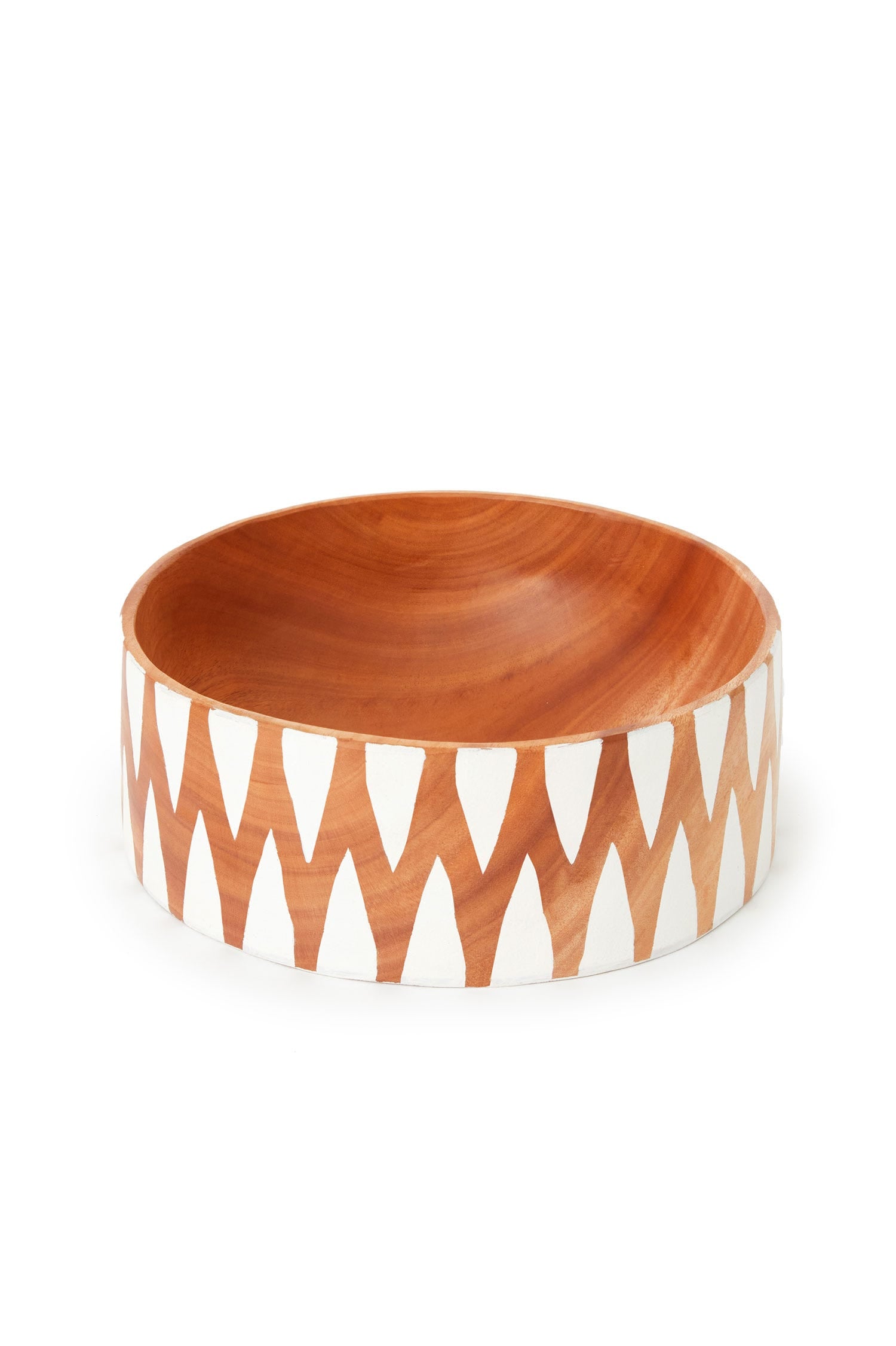 Grand neem wood serving bowl showcasing its elegant design and size.