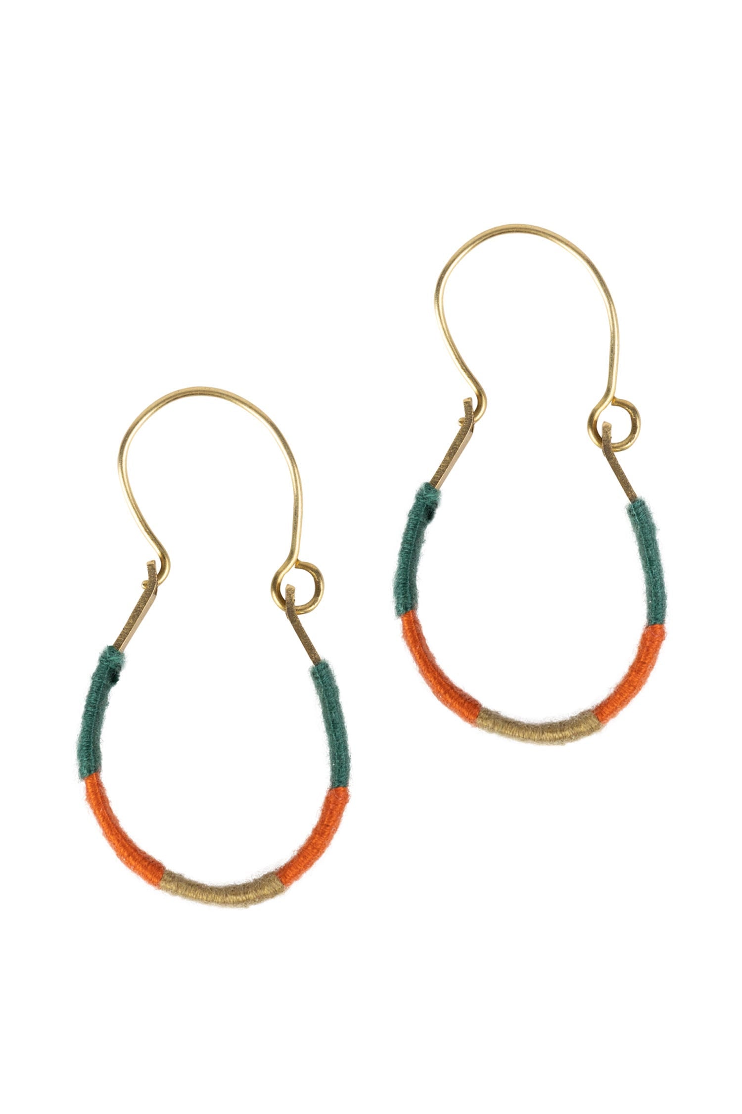 Close-up of multicolored artisanal hoops showcasing vibrant colors and textured details