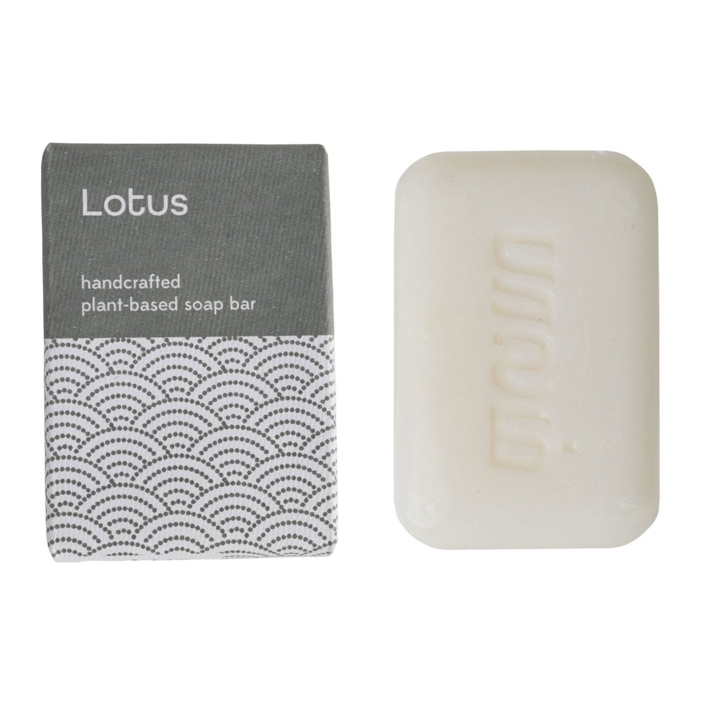Close-up of Lotus Blossom Natural Soap highlighting its floral texture and color.