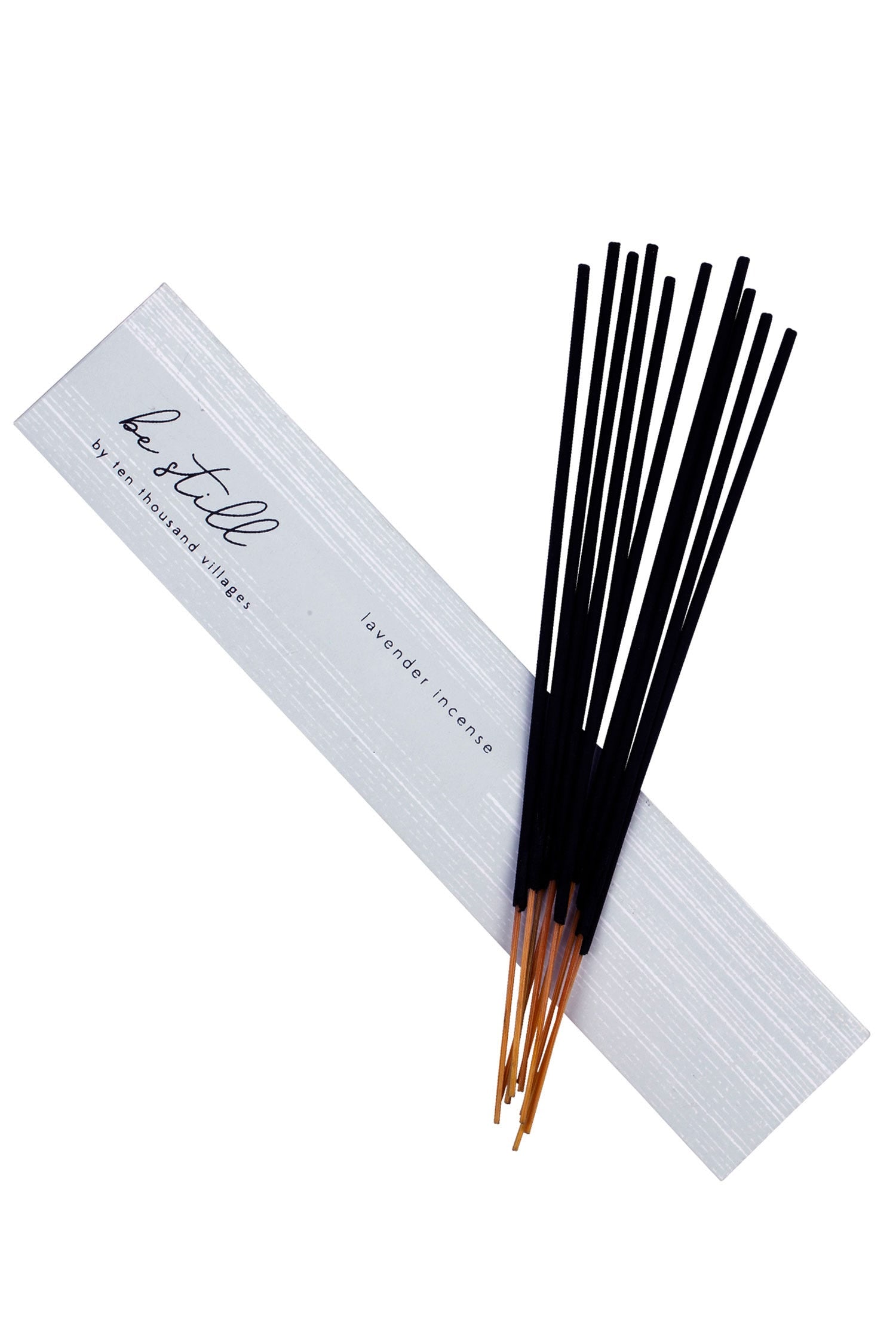Close-up of lavender incense sticks with calming aroma