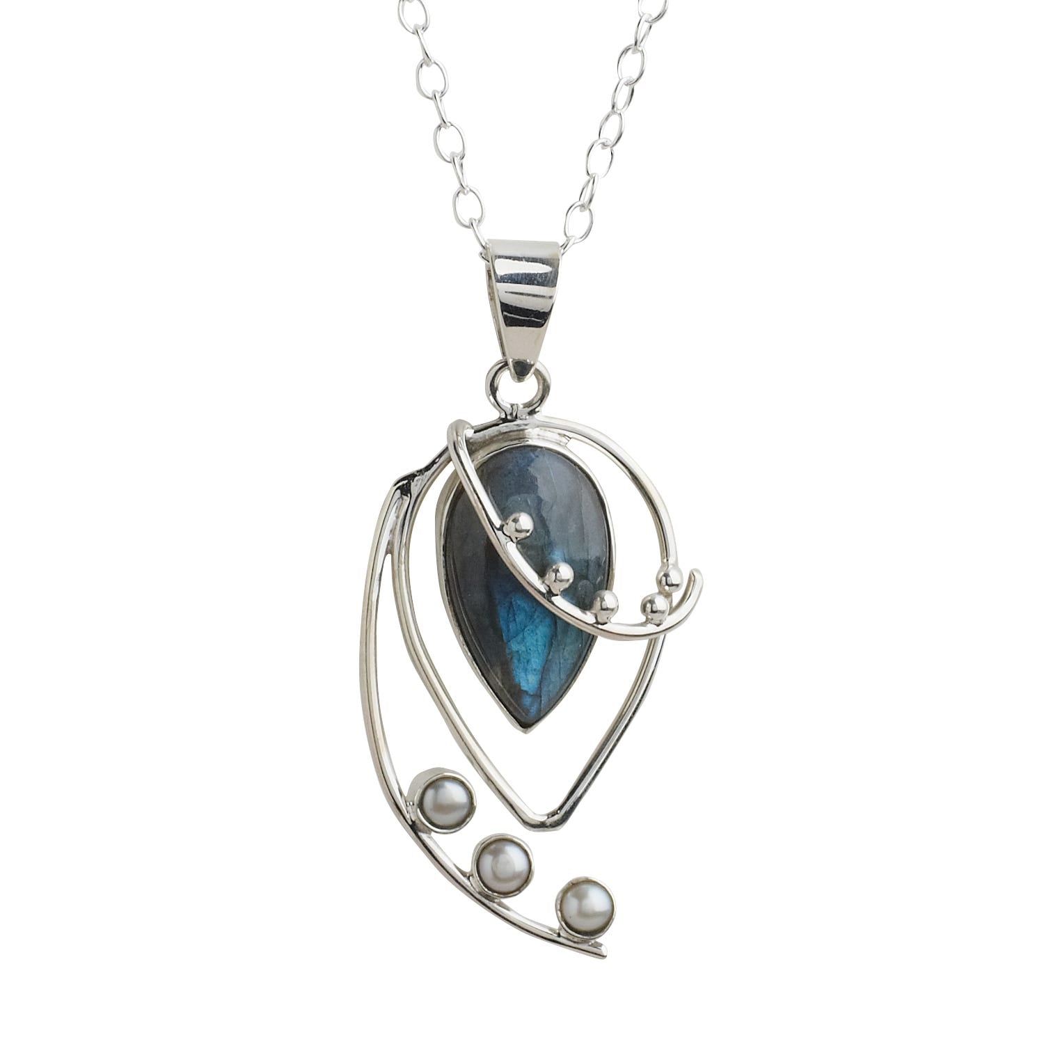 Labradorite necklace for women showcasing its shimmering colors