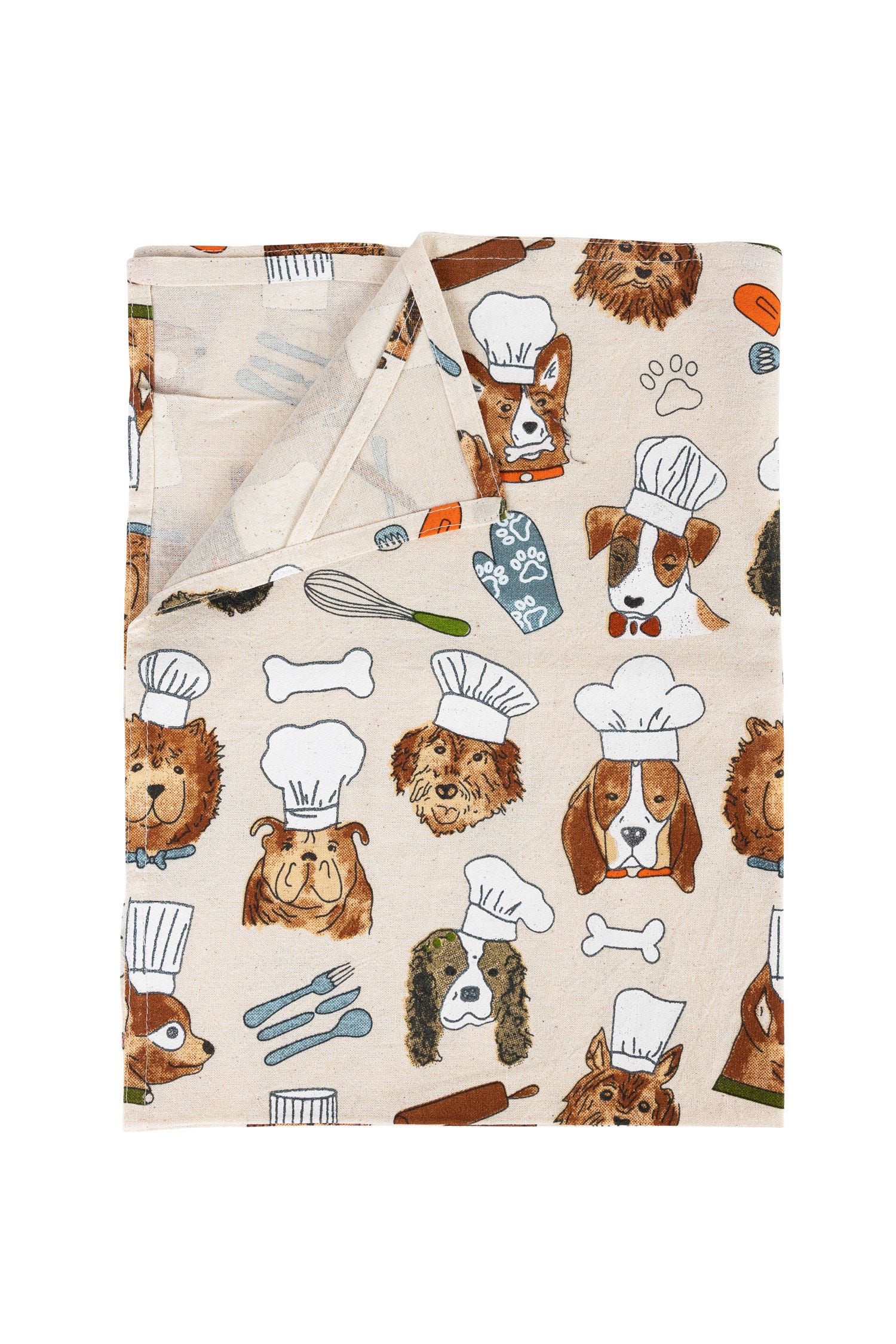 Cute dog chef tea towel featuring playful designs for your kitchen