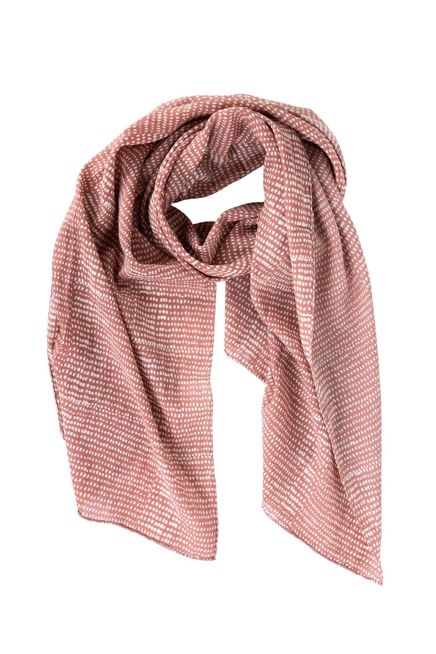 Chic Mini Dotted Fashion Scarf displayed on a model, highlighting its versatility.