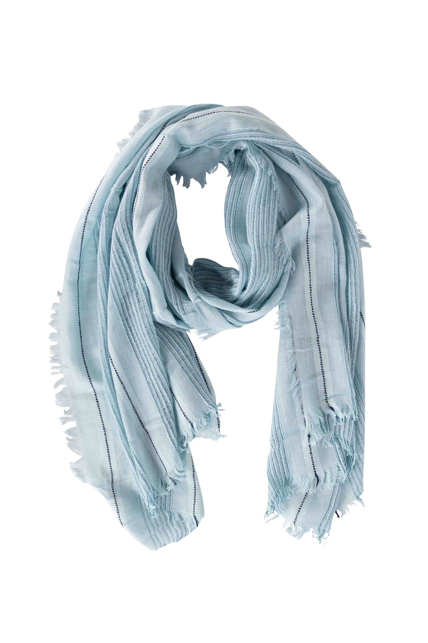 Close-up of fringed edges on a lightweight beach scarf for summer