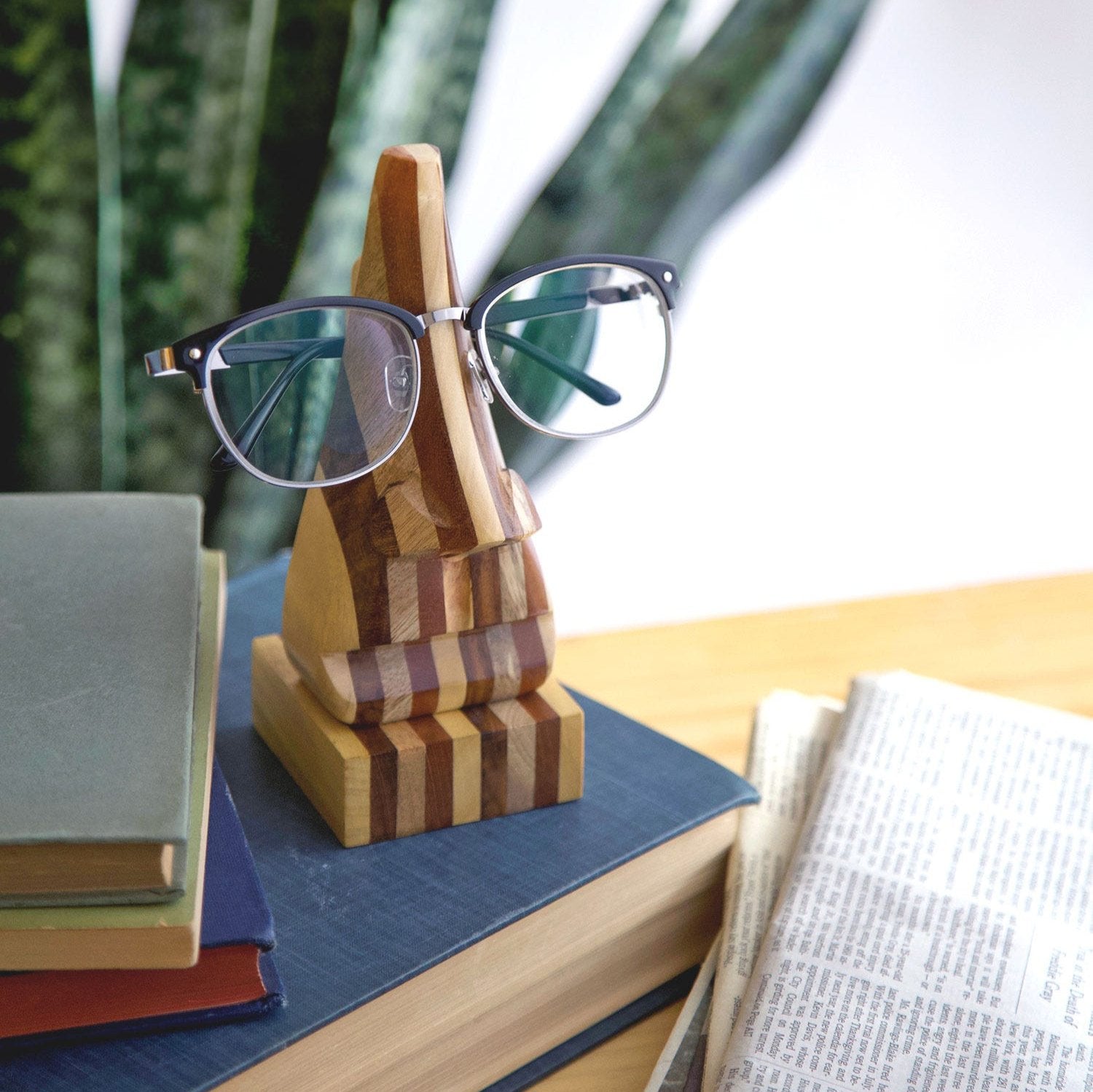 Artisan Wooden Eyeglasses Rest showcasing its unique handcrafted design.