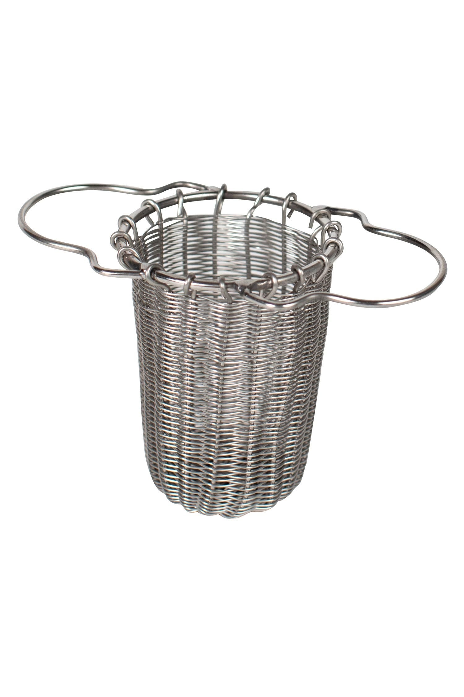 Artisan hand-woven stainless steel tea strainer for loose-leaf tea brewing