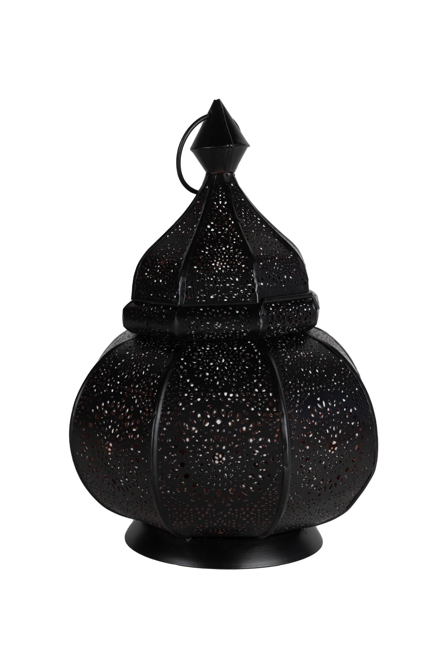 Close-up of handcrafted geometric fretwork on hanging lantern showcasing intricate design