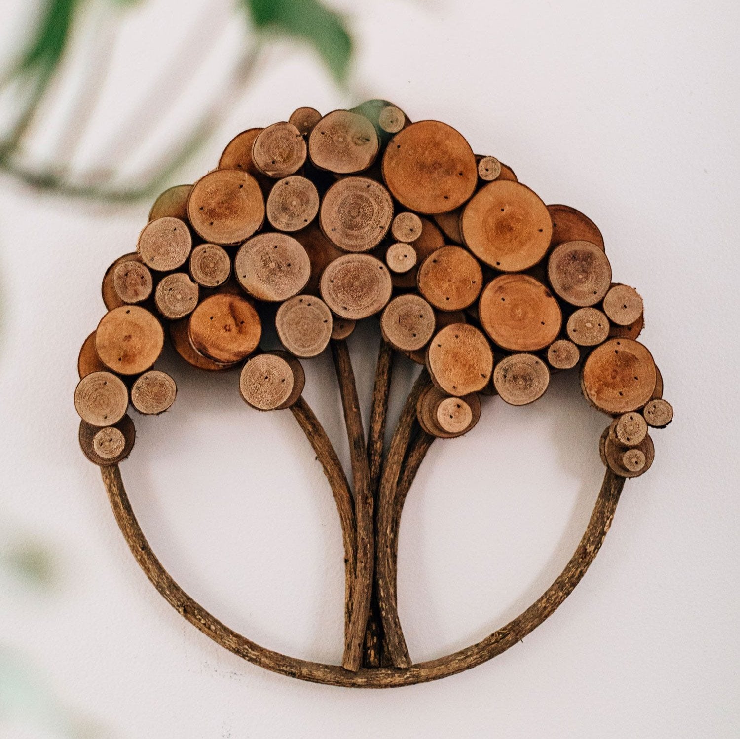 Close-up of handcrafted wall art showcasing detailed artisan craftsmanship