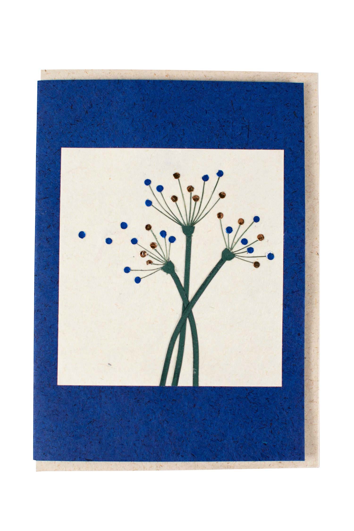Artisan greeting card made from handmade eco-friendly paper, perfect for special occasions
